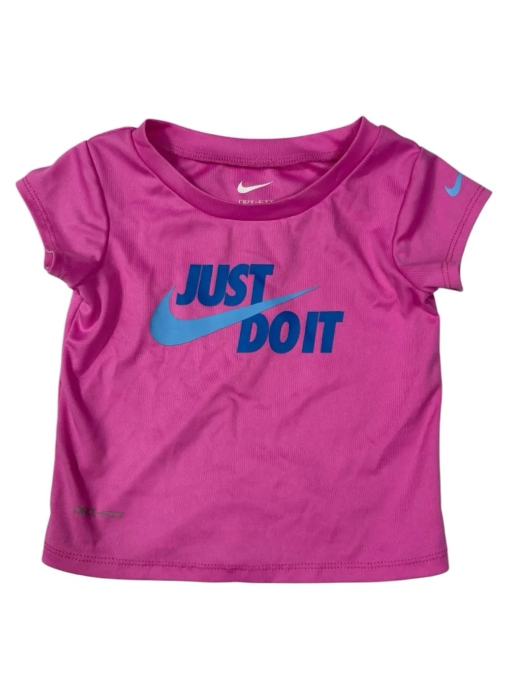 Nike Just Do It Pink Dri-Fit Tee with Blue & Pink Shorts - Picture 3 of 12
